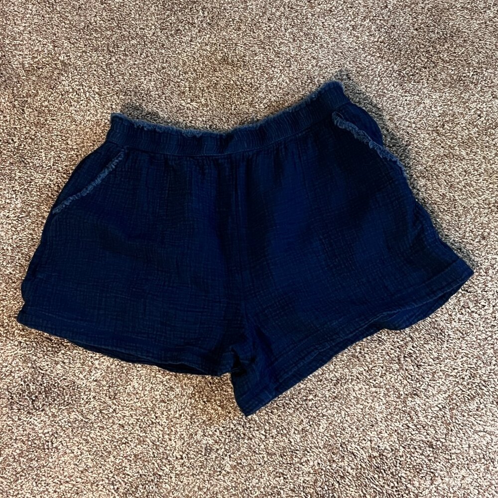Aerie Linen Distressed Shorts